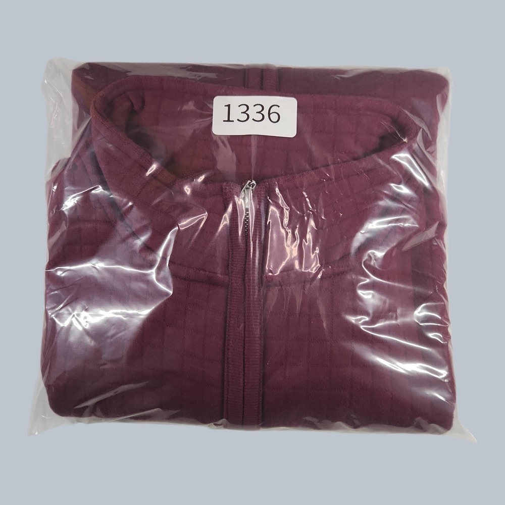 Karen Scott Sport Quilted Full Zip Jacket Burgundy Maroon Women's XL Mock Neck - Picture 6 of 6